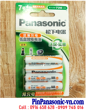 Panasonic BK-4LGA4BCA; Pin sạc AAA 1.2v Panasonic BK-4LGA4BCA AAA700mAh _Vỉ 4viên